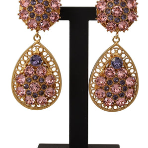 Dolce & Gabbana Baroque Multicolor Crystal Dangle Earrings