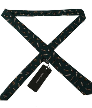 Dolce & Gabbana Black Bottle Fantasy Print Silk Adjustable Accessory Tie
