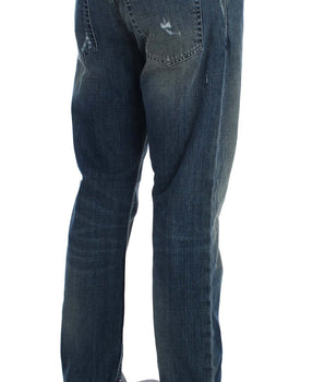 Acht Blue Wash Cotton Denim Regular Fit Jeans