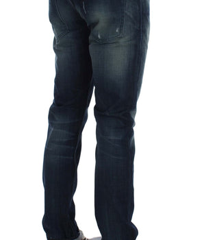 Acht Blue Wash Cotton Denim Slim Fit Jeans