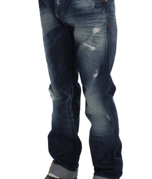 Acht Blue Wash Cotton Denim Regular Fit Jeans