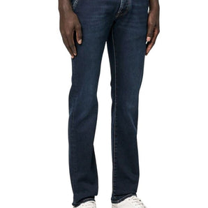 Jacob Cohen Elegant Blue Denim with Suede Accent