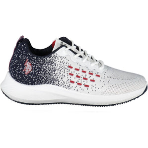 U.S. POLO ASSN. Chic White Lace-Up Sneakers with Logo Detail