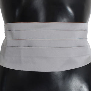 Dolce &amp; Gabbana Elegant Silk Gray Cummerbund