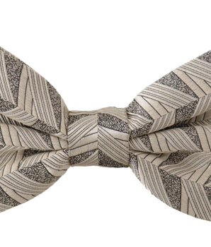Dolce & Gabbana Gray 100% Silk Adjustable Neck Papillon Bow Tie