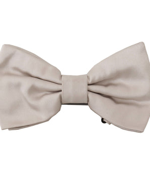 Dolce & Gabbana Gray 100% Silk Adjustable Neck Papillon Tie