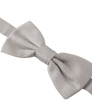 Dolce & Gabbana Gray 100% Silk Adjustable Neck Papillon Tie