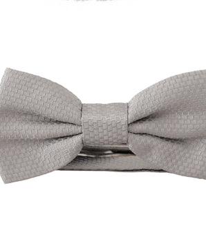 Dolce & Gabbana Gray 100% Silk Adjustable Neck Papillon Tie