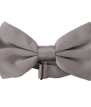 Dolce & Gabbana Gray 100% Silk Adjustable Neck Papillon Tie
