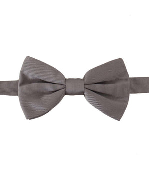 Dolce & Gabbana Gray 100% Silk Adjustable Neck Papillon Tie