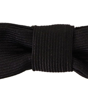Dolce & Gabbana Black 100% Silk Adjustable Neck Papillon Tie