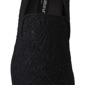 Dolce &amp; Gabbana Elegantes mocasines negros de jacquard sin cordones