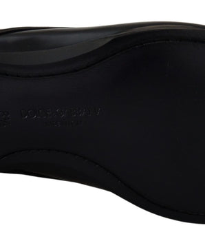 Dolce &amp; Gabbana Elegant Black Leather Derby Shoes
