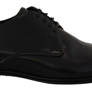 Dolce &amp; Gabbana Elegantes zapatos Derby de cuero negro