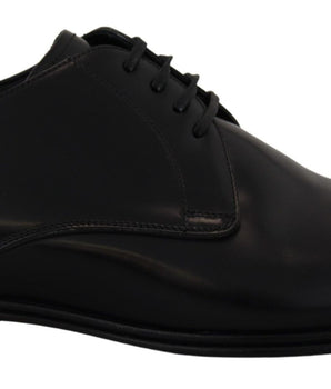 Dolce &amp; Gabbana Elegant Black Leather Derby Shoes