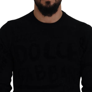 Dolce &amp; Gabbana Elegant Black Logo Wool Sweater