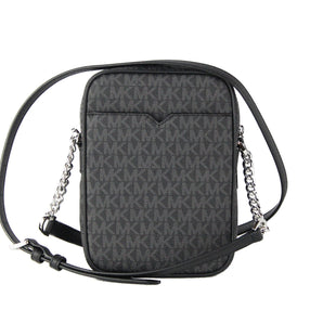 Michael Kors Bolso bandolera mediano de cuero con cadena North South Negro