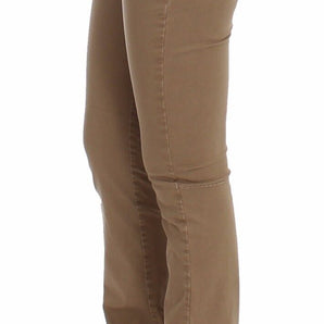 Costume National Chic Beige Straight Leg Fashion Jeans