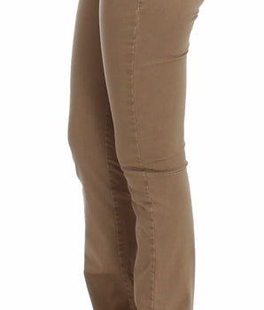 Traje Nacional Chic Beige Pierna Recta Jeans De Moda