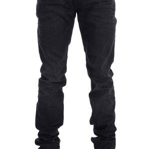 Acht Sleek Gray Slim Fit Italian Mens Jeans