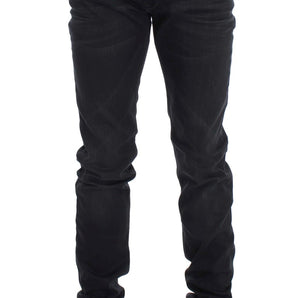 Acht Sleek Gray Slim Fit Men's Premium Denim