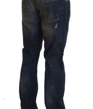 Acht Blue Wash Cotton Regular Straight Fit Jeans
