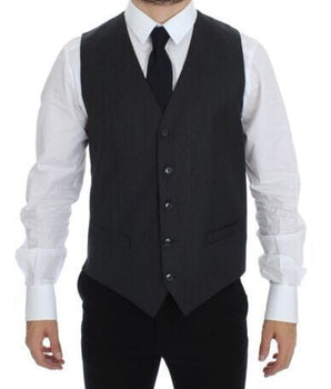 Dolce & Gabbana Elegant Gray Wool Formal Vest Dolce & Gabbana 