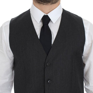 Dolce &amp; Gabbana Elegant Gray Wool Formal Vest