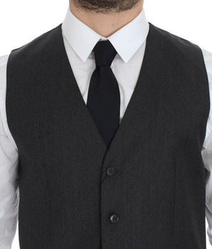 Dolce & Gabbana Elegant Gray Wool Formal Vest Dolce & Gabbana 