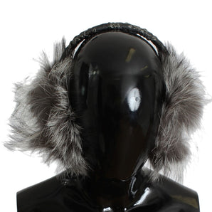 Dolce &amp; Gabbana Elegant Fur and Crystal Ear Muffs