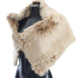 Dolce &amp; Gabbana Elegant Alpaca Fur Shoulder Wrap in Beige