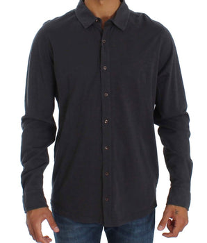 Alpha Massimo Rebecchi Gray Cotton Button Down Casual Shirt