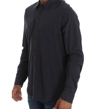 Alpha Massimo Rebecchi Gray Cotton Button Down Casual Shirt