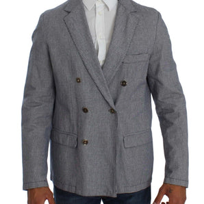 Master Coat Elegante blazer azul cruzado