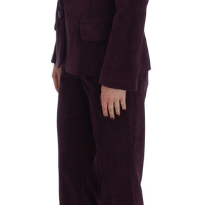 BENCIVENGA Elegant Purple Wool Blend Three Piece Suit Set