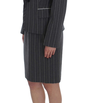 BENCIVENGA Gray Stretch Suit Sheath Dress & Blazer Set