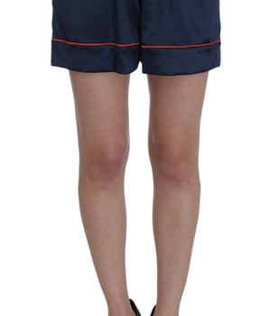 Dolce & Gabbana Blue Silk Stretch Sleepwear Shorts Dolce & Gabbana 
