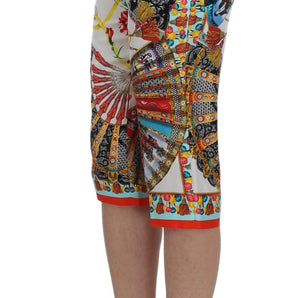 Dolce &amp; Gabbana Multicolor Majolica Silk Capri Pants