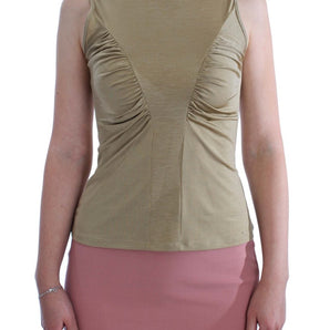 Exte Glamorous Gold Turtleneck Vest Top