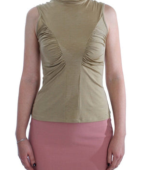 Exte Glamorous Gold Turtleneck Vest Top Exte 