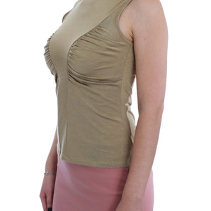 Exte Glamorous Gold Turtleneck Vest Top