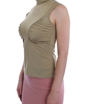 Exte Glamorous Gold Turtleneck Vest Top Exte 