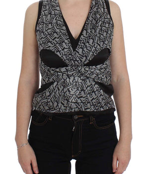 Karl Lagerfeld Elegant Silk Blouse with Logo Detailing Karl Lagerfeld 