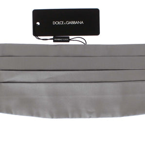 Dolce &amp; Gabbana Elegant Silver Silk Cummerbund