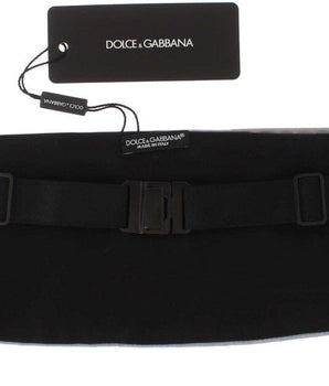 Dolce & Gabbana Elegant Silver Silk Cummerbund Dolce & Gabbana 