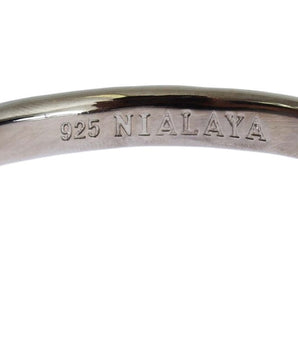 Nialaya Elegant Rhodium Silver Bangle Nialaya 