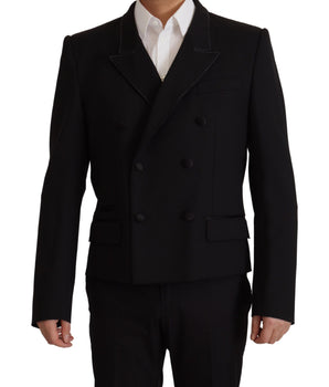 Dolce & Gabbana Black Double Breasted Coat Blazer Jacket