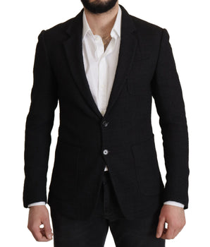 Dolce & Gabbana Black Single Breasted Coat Men Blazer