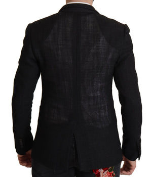 Dolce & Gabbana Black Single Breasted Coat Men Blazer