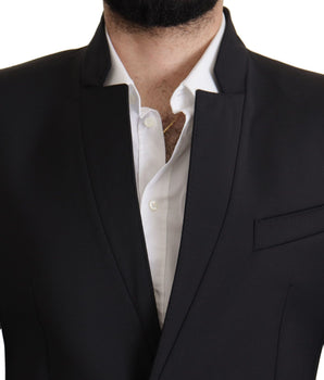 Dolce & Gabbana Black Wool Single Breasted Coat Men Blazer